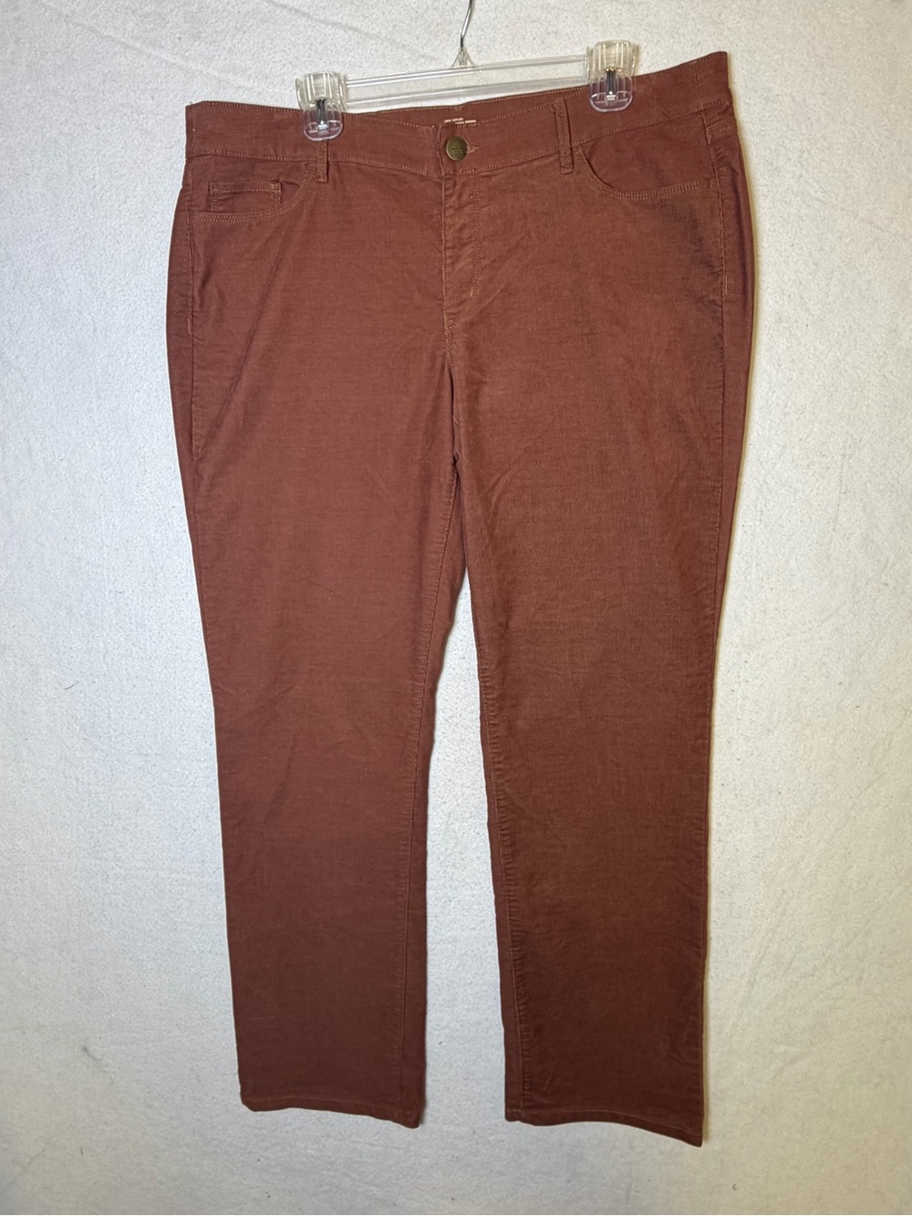 LOFT Curvy Straight Corduroy Pants Size 16 / 33 Rust Terracotta Brown